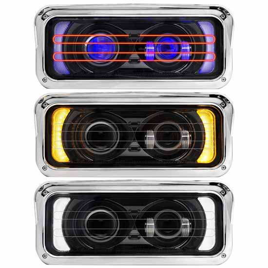 Blackout LED Projector Headlight Assembly