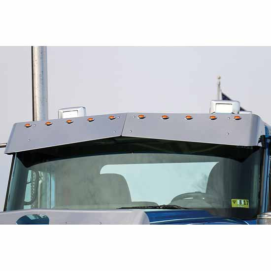 11.25 Inch Stainless Steel Untie Drop Visor W/ Light Options For International HX520