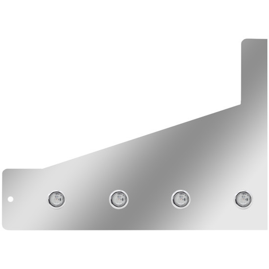 2.5 Inch Stainless Steel Sleeper Extensions With 8 - 3/4 Inch Amber/Clear LEDs For Peterbilt 386 With Unibilt Sleeper