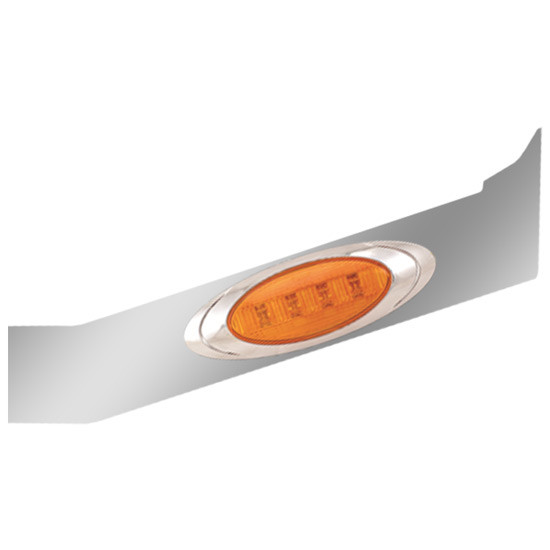 2.5 Inch Stainless Sleeper Extension Panel W/ 1 P1 LED Light For Peterbilt 386