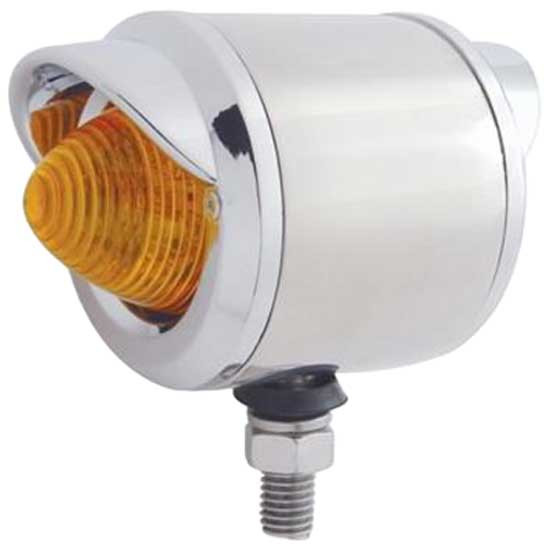 Stainless Steel 9 LED 2 Inch Beehive Double Face Light W/ Visors - Amber & Red LED/ Lens Color Option