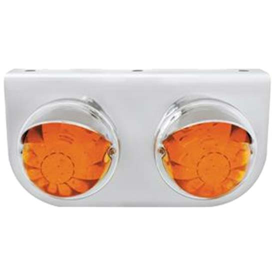 Stainless Steel Light Bracket W/ Two 17 LED Watermelon Lights & Visor