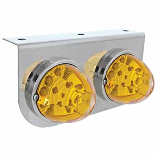 Stainless Steel Light Bracket W/ Two 17 LED Watermelon Reflector Lights