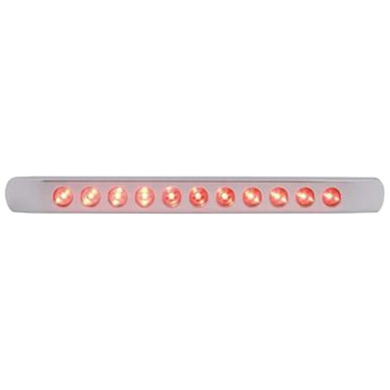 11 LED 17 Inch Parking/ Turn Signal/ Clearance Red Light Bar & Bezel W/ Lens Color Option