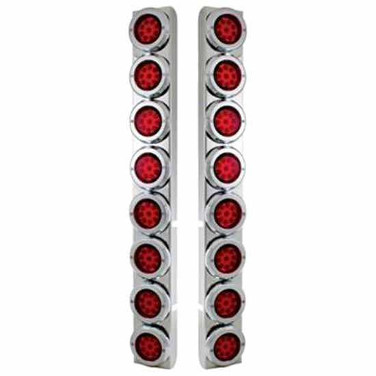 Stainless Steel Rear Air Cleaner Bracket W/ Sixteen 9 LED 2 Inch Reflector Lights & Bezel Options