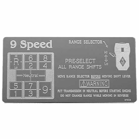Stainless Steel Shift Pattern Label Dash Plate For Eaton Fuller Performance 9 Speed