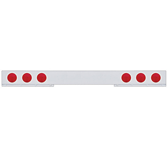 Chrome Rear Light Bar W/ Six 4 Inch Incandescent Lights & Stainless Steel Bezel - Red Lens