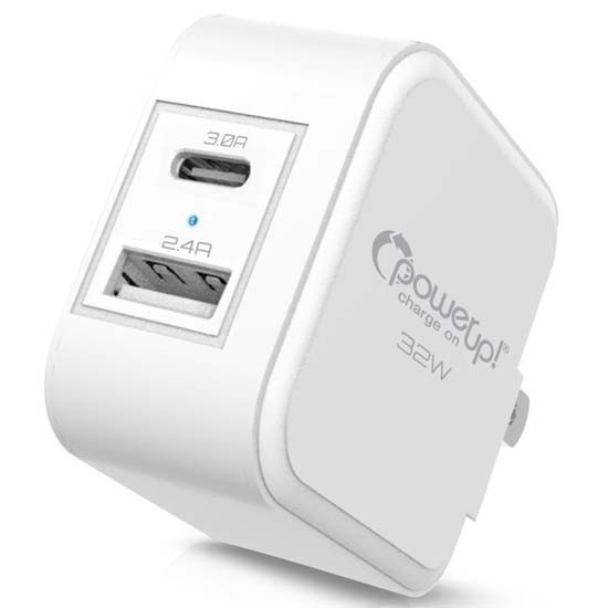 32W Wall Charger W/ USB & USB-C Port