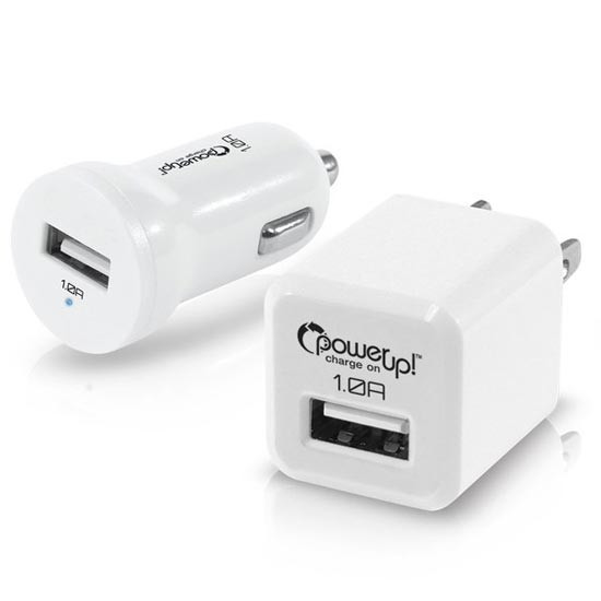 USB Charger 2 Pack W/ One Wall & One Car Charger