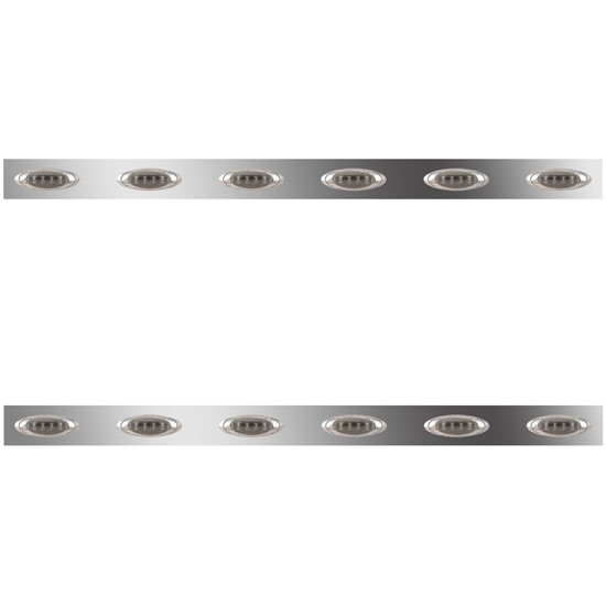 2.5 Inch Sleeper Panels W/ 12 P1 Amber/Smoked LEDs For Peterbilt 386 W/ 70 Inch Sleeper
