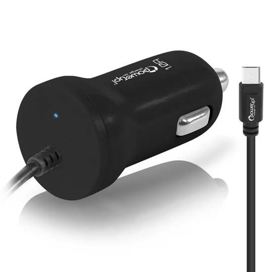 1.0A Car Charger W/ 3 Foot Coiled Cable & Connector Option