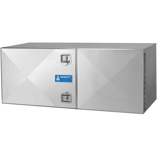 Merritt Aluminum Tool Box W/ Smooth Double Door & Shelf- 24 x 24 x 60 Inch