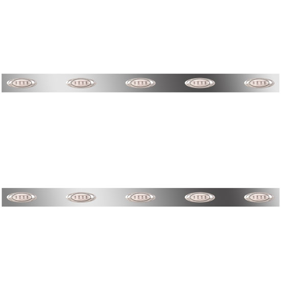 2.5 Inch Sleeper Panels W/ 10 P1 Amber/Clear LEDs For Peterbilt 386 W/ 48 Inch Sleeper