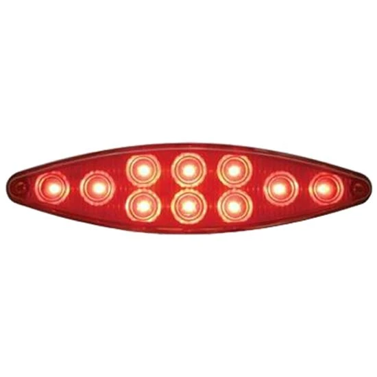10 LED Stop Turn Tail Cats Eye Style Light - Red LED/ Red Lens