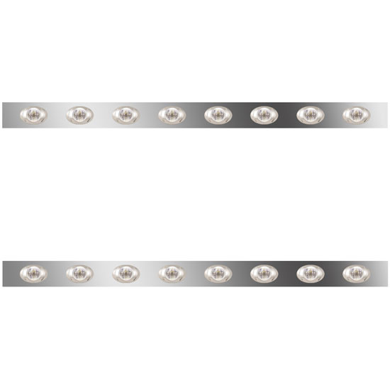 2.5 Inch Sleeper Panels W/ 16 P3 Amber/Clear LEDs For Peterbilt 386 W/ 70 Inch Sleeper