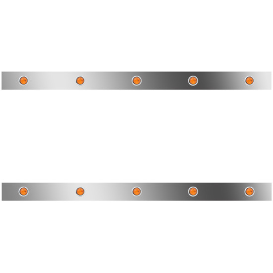 2.5 Inch Sleeper Panels W/ 10 - 3/4 Inch Amber/Amber LEDs For Peterbilt 386 W/ 36 Inch Sleeper