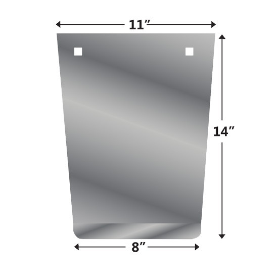 11 X 14 Inch SS Tapered Style Anti-Sail Mud Flap Plates by CSM