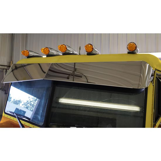 12 Gauge Customs 7 X 11 Stainless Steel Elite Ultra Forward Bowtie Visor For Peterbilt 300 Series Ultracab