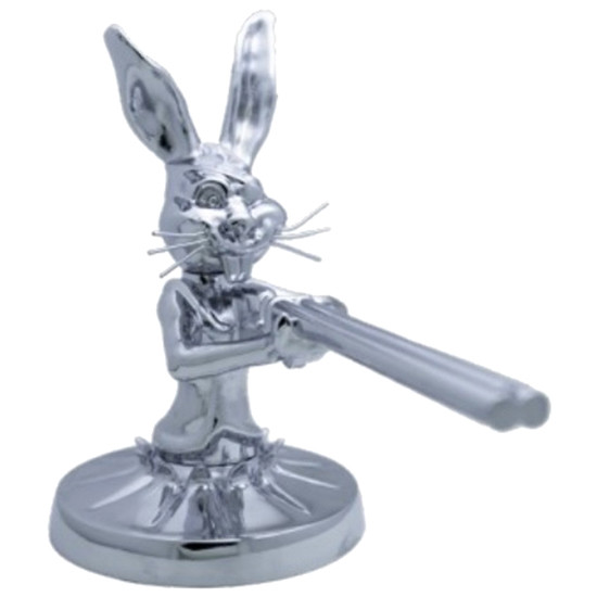 Shotgun Bunny  Chrome Die-Cast Hood Ornament