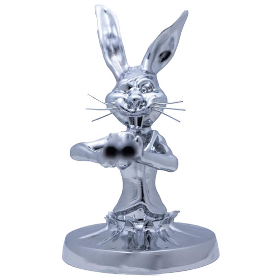 Shotgun Bunny  Chrome Die-Cast Hood Ornament