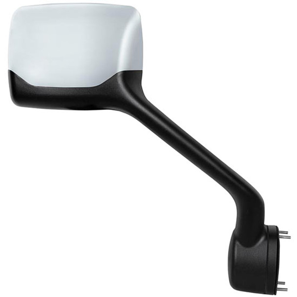 Chrome Hood Mirror, Passenger Side W/ Mounting Arm, Backing Plate & Hardware For Kenworth T680, Peterbilt 579, 587