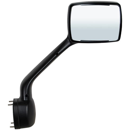 Chrome Hood Mirror, Passenger Side W/ Mounting Arm, Backing Plate & Hardware For Kenworth T680, Peterbilt 579 & 587