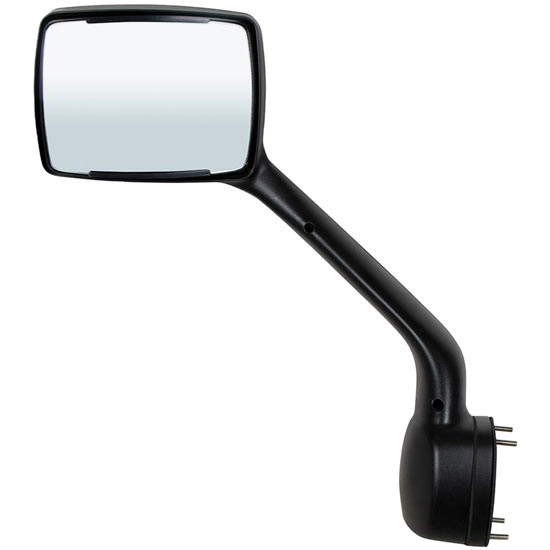 Chrome Hood Mirror, Driver Side W/ Mounting Arm, Backing Plate & Hardware For Kenworth T680, Peterbilt 579 & 587