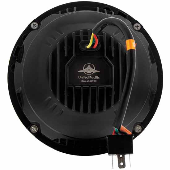 7 Inch Ultralit Heated LED Round Headlight W/ White Position Light