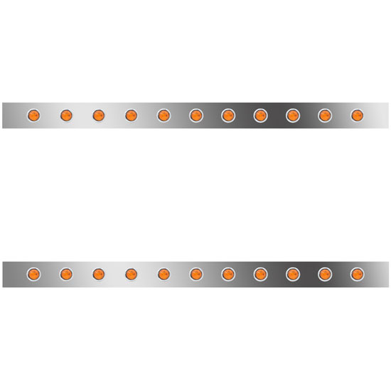 2.5 Inch Sleeper Panels W/ 22 P3 Amber/Amber LEDs For Peterbilt 386 W/ 70 Inch Sleeper