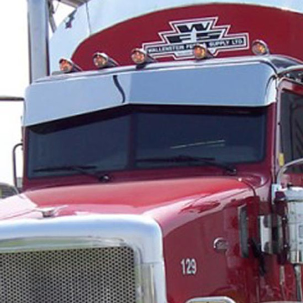 Stainless Steel Elite Reverse Bowtie Drop Visor W/ Fasteners For Peterbilt By 12 Gauge Customs