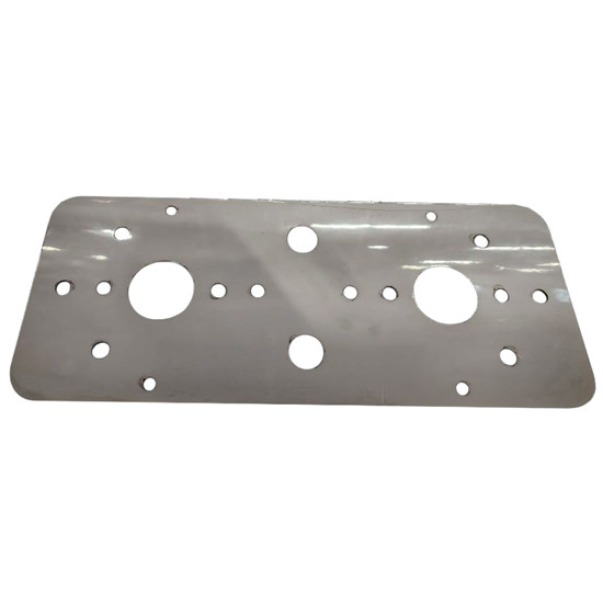 SS Dome Light Bracket W/ 2 Watermelon Light & Toggle Switch Cutouts For Peterbilt 378 & 379