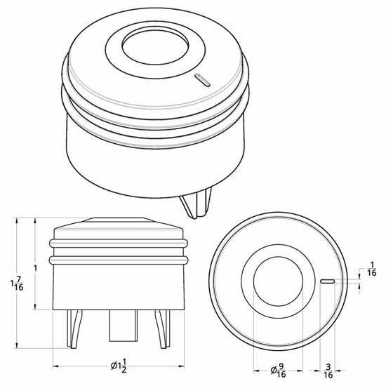 Chrome Deluxe A/C Control Knob W/ Jewel Indention For Peterbilt