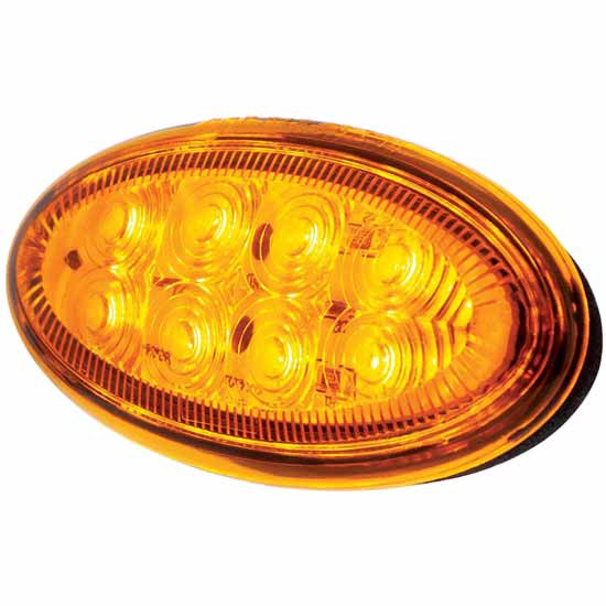 8 LED Fender Parking/ Turn Signal Light - Amber LED/ Amber Lens For Peterbilt 386, 387