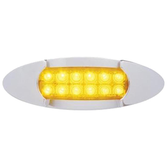 12 LED Clearance/ Marker Reflector Light W/ Chrome Maverick Style Bezel