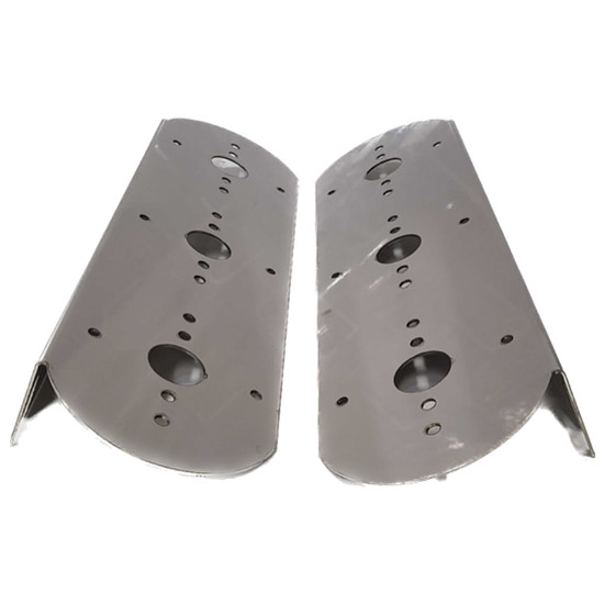 304 SS Air Cleaner Light Brackets W/ 3 Watermelon Light Holes - Pair For Kenworth W900L W/ 15 Inch Breathers