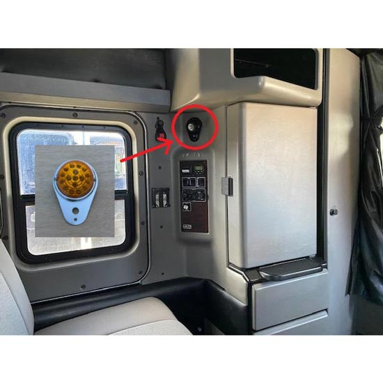 304 SS Cab/ Sleeper Light Bracket W/ Watermelon Light Hole & Switch Cutout For Kenworth
