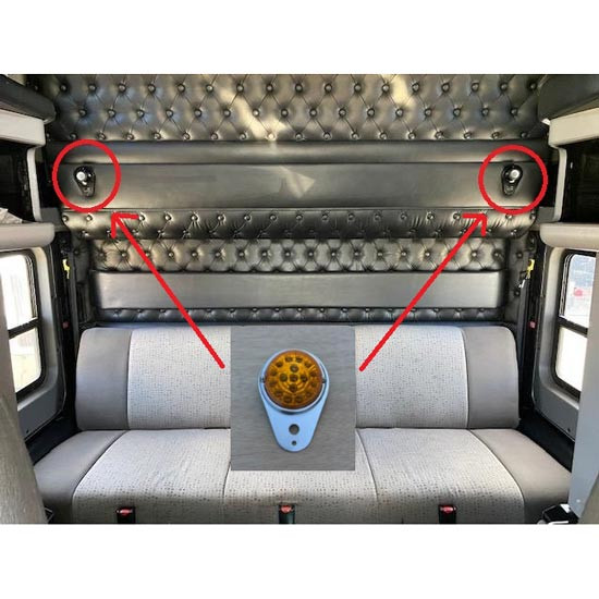 304 SS Cab/ Sleeper Light Bracket W/ Watermelon Light Hole & Switch Cutout For Kenworth