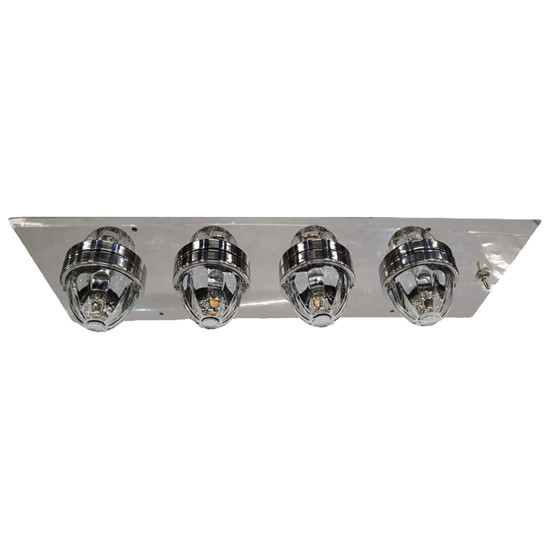 SS Interior Sleeper Light Bracket W/ 4 Watermelon Light Holes & Toggle Switch Cutout For Kenworth