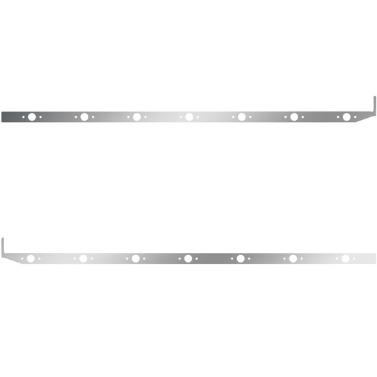 80 Inch Stainless Sleeper Panel W/ Extension W/ 14 P1 Light Holes For Peterbilt 567, 579 W/O Side Fairings