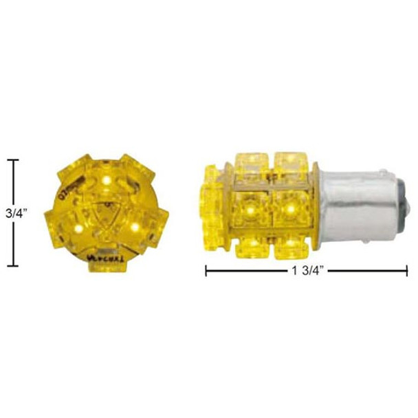 360 Degree 13 LED 1157 Type Bulb - Amber LED
