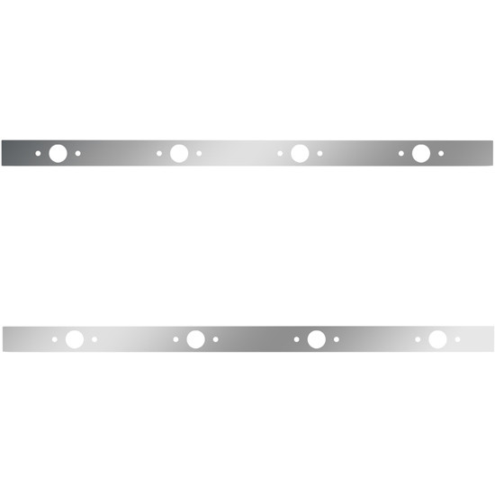 58 Inch Stainless Sleeper Panel W/O Extension W/ 8 P1 Light Holes , 12 In Spacing For Peterbilt 567, 579