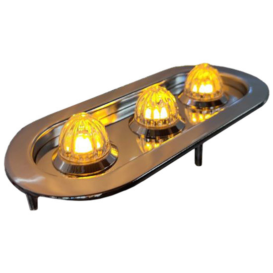 304 SS Oval Light Bracket W/ 4 Round 3/4 Inch Light Holes