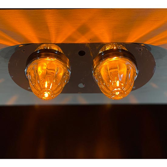 Turnpike Truck Trim 304 SS Interior Light Bracket W/ 2 Watermelon Light Holes & 2 Switch Cutouts For Kenworth & Peterbilt