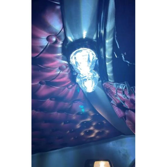 304 SS  Center Dome Light Bracket W/ 2 Watermelon Light Holes & Switch Cutouts For Kenworth T660, T800, W900L