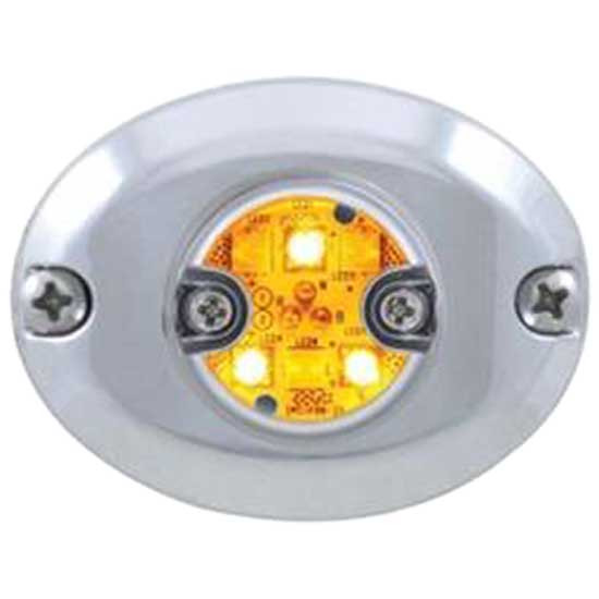 1 Inch 6 LED Split Color Warning Light W/ 19 Flash Pattern - Amber/White LED