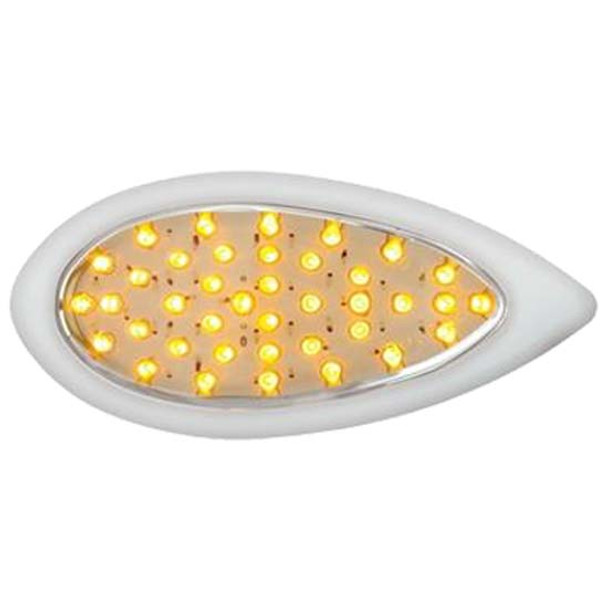39 LED Turn Signal Teardrop Light W/ Bezel - Amber LED/ Clear Lens