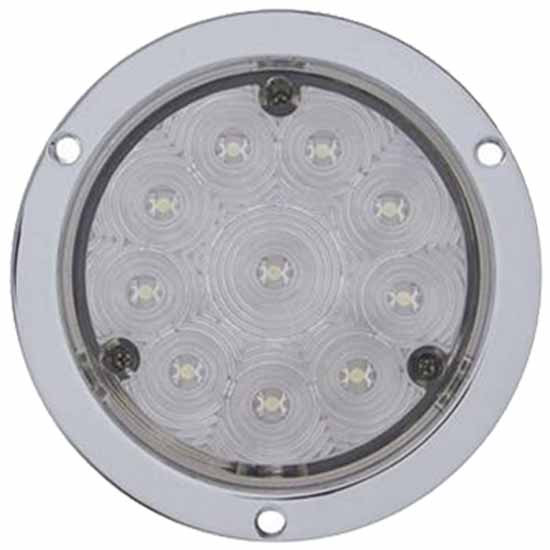4 Inch 10 LED Back Up Light W/ Flange Mount - White LED/ Clear Lens