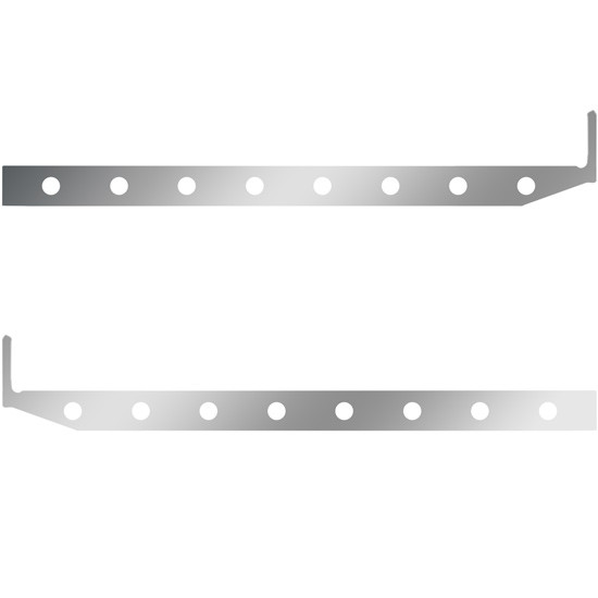 44 Inch Stainless Sleeper Panel W/ Extension W/ 16 - 3/4 Inch Light Holes For Peterbilt 567, 579
