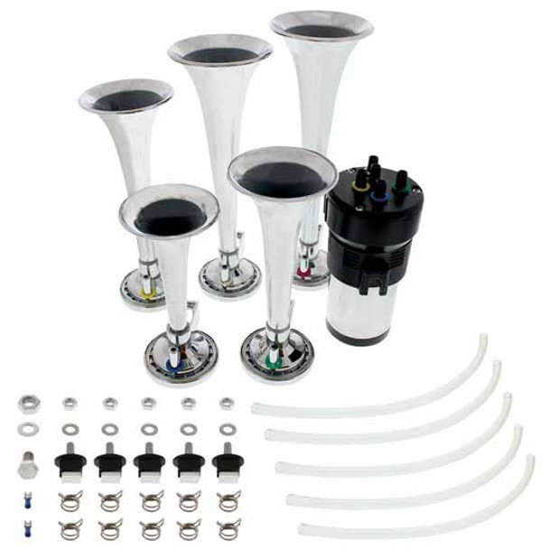 Dukes of Hazzard General Lee Musical Dixie Air Horn Kit W/ 5 Chrome ABS Trumpet Horns