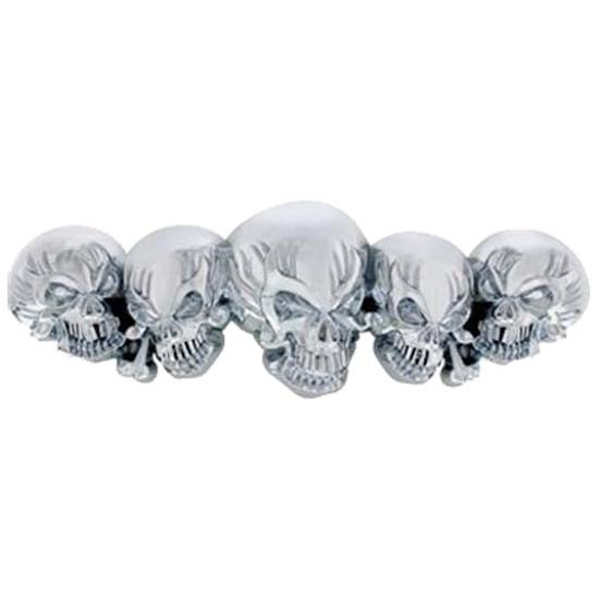 Chrome 3D Five Skull Truck Stick On Accent